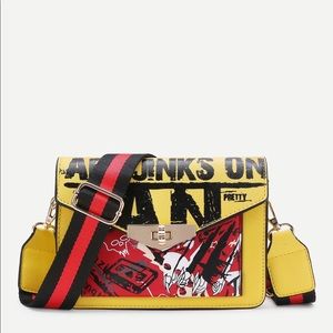 Graphic print cross body bag